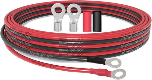 (11FT 10AWG) 10 Gauge Wire Tinned Copper Tray Cable - for Solar Panel MPPT Controller Boat Marine Automotive RV in Kuwait