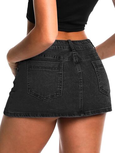 Elleven High Steerty Mini Skirt Skirt للنساء ، شورتات سكوت الدنيم المنخفضة مع جيوب in Saudi Arabia