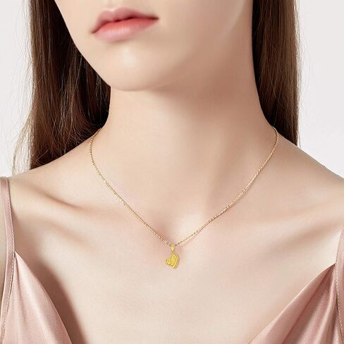 18K قلادة القلب الذهبية الصلبة المجوهرات للنساء ، "أحبك إلى الأبد" Gold Gold Love Heart Heart Hearant Jewelry Gifts for Mom ، زوجة 18 " in Saudi Arabia