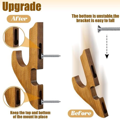 Chunful 2 Pcs Sword Wall Mount Sword Holder Katana Stand 1 Tier Katana Wall Mount Adjustable Sword Display Wooden Sword Mounts for Wall Sword Hanger for Samurai (Reddish Brown) in Saudi Arabia