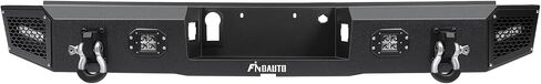 FINDAUTO Rear Bumper Fit for 2015-2017 ford F-150 with D-ring and LED Lights Upgraded Textured Black Rock Crawler Bumper in Saudi Arabia