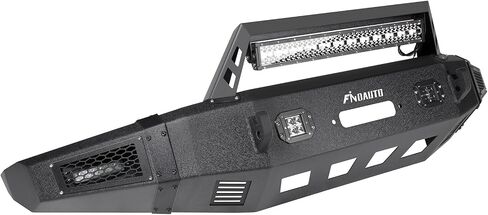 FINDAUTO Rear Bumper Fit for 2015-2017 ford F-150 with D-ring and LED Lights Upgraded Textured Black Rock Crawler Bumper in Saudi Arabia