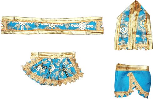 Laxmi Ganesh Dress poshak vastra Cloth Lehenga Chunari Dhoti Puja Item samgari Radha Krishna Dress Poshak for Laxmi Ganesh Durga Devi Statue Idol Statues Pooja Decor Holi Decorations(Size:- 2")(Blue) in Saudi Arabia