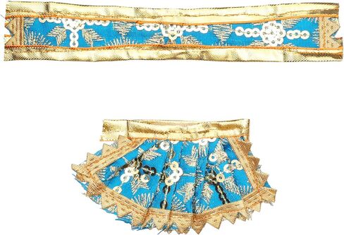 Laxmi Ganesh Dress poshak vastra Cloth Lehenga Chunari Dhoti Puja Item samgari Radha Krishna Dress Poshak for Laxmi Ganesh Durga Devi Statue Idol Statues Pooja Decor Holi Decorations(Size:- 2")(Blue) in Saudi Arabia