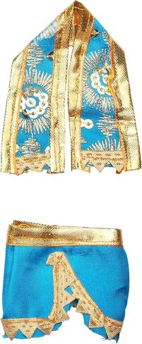 Laxmi Ganesh Dress poshak vastra Cloth Lehenga Chunari Dhoti Puja Item samgari Radha Krishna Dress Poshak for Laxmi Ganesh Durga Devi Statue Idol Statues Pooja Decor Holi Decorations(Size:- 2")(Blue) in Saudi Arabia