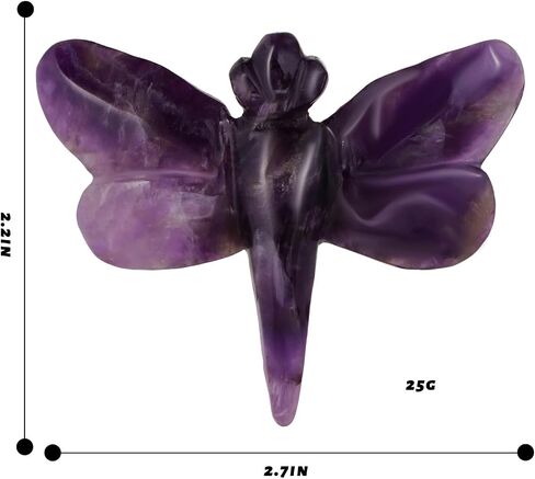 Black Obsidian Dragonfly Statue Healing Crystals Hand Carved Cute Animal Figurine, Worry Stone for Anxiety Relif Home Desk Decor Wall Decoration in Saudi Arabia
