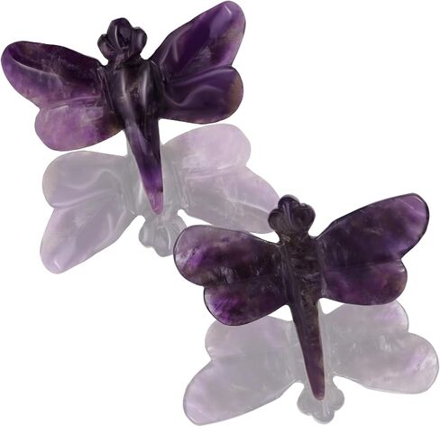 Black Obsidian Dragonfly Statue Healing Crystals Hand Carved Cute Animal Figurine, Worry Stone for Anxiety Relif Home Desk Decor Wall Decoration in Saudi Arabia