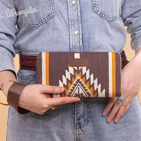 Montana West Wrangler Wristlet Wallet Western Wallets for Women Aztec Knitted Womens Wallet Large Capacity Ladies Wallet RFID Clutch Purse Credit Card Holder for Women in Saudi Arabia
