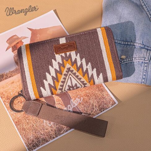 Montana West Wrangler Wristlet Wallet Western Wallets for Women Aztec Knitted Womens Wallet Large Capacity Ladies Wallet RFID Clutch Purse Credit Card Holder for Women in Saudi Arabia