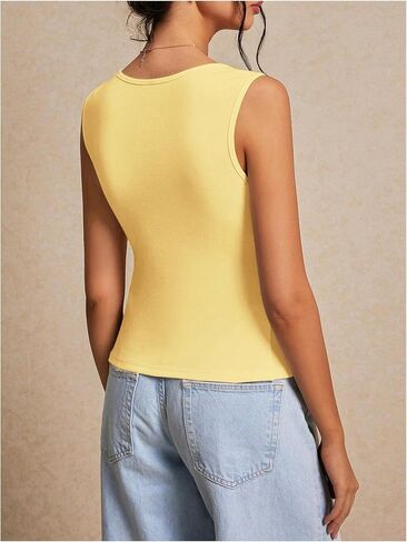Milumia Women Tie Bront Y2K Tank Tops Wide Strap Sexy Cut Out Splish Hemless Tops in Saudi Arabia
