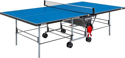 Butterfly Outdoor Playback Rollaway Ping Pong Table-Regulation Size-Integrated Net Set-Made in Germany-Warranty (Years): Top (Ten) & Frame (Three) in Kuwait