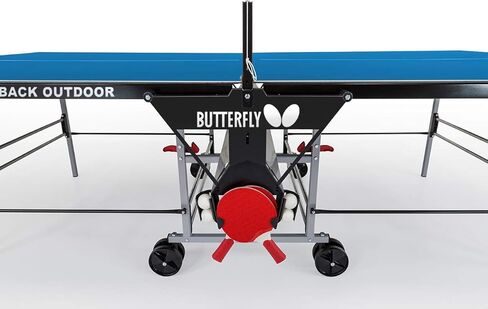 Butterfly Outdoor Playback Rollaway Ping Pong Table-Regulation Size-Integrated Net Set-Made in Germany-Warranty (Years): Top (Ten) & Frame (Three) in Kuwait