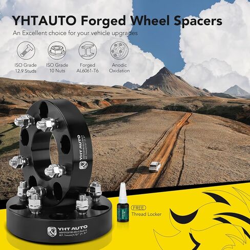 Yhtauto 5x5.5 إلى 5x5 محولات العجلات 1.5 بوصة ملائمة Jeep JK Wk WJ XK على عجلات RAM 1500 ، F-150 ، Bronco ، E-150 Econoline ، فواصل إطارات 87.1 مم مع 1/2 ترصيع ، 5x139.7 in Saudi Arabia