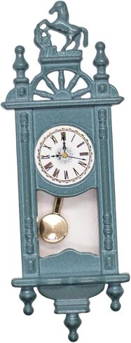 Vintage Dollhouse Wall Clock - Handcrafted Miniature Decor, Blue in Saudi Arabia