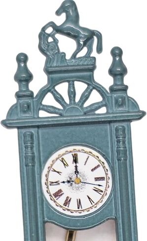 Vintage Dollhouse Wall Clock - Handcrafted Miniature Decor, Blue in Saudi Arabia