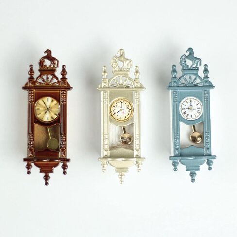Vintage Dollhouse Wall Clock - Handcrafted Miniature Decor, Blue in Saudi Arabia