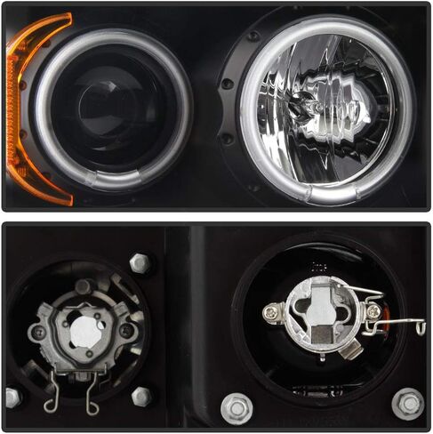 ACANII - For 2002-2005 Dodge Ram 1500 2500 3500 LED Halo Ring Black Housing Projector Headlights Headlamps Assembly in Saudi Arabia