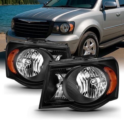 AKKON - For 2007 2008 2009 Chrysler Aspen Crystal Clear Headlights Headlamps LH Left & RH Right Side Pair Set in Saudi Arabia