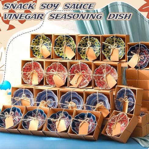 Wedding Favors for Guests Bulk 3.3 Inches Small Ceramic Bowl Mexican Salsa Bowl Dipping Boho Pottery Dishes for Bridal Shower Mexican Style Gifts Rustic Souvenirs (24 Pcs) in Saudi Arabia