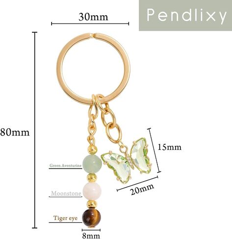Natural Crystals Keychain Gift for New Beginnings Butterfly Keychains Gifts for Anxiety Relief Lucky Self-Love in Saudi Arabia
