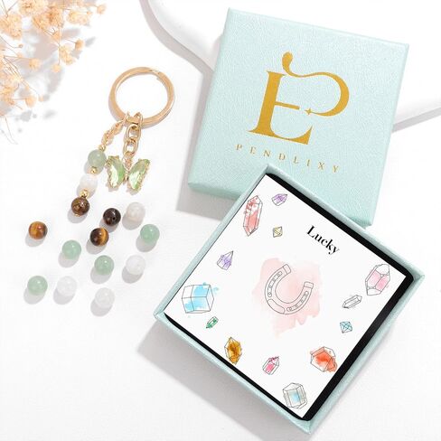 Natural Crystals Keychain Gift for New Beginnings Butterfly Keychains Gifts for Anxiety Relief Lucky Self-Love in Saudi Arabia