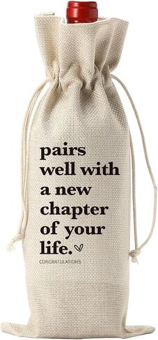 1 Pcs Funny New Chapter Wine Bag New Beginnings Gifts for Women Men Farewell Gifts for Friends Going Away Gifts for Coworkers Women Men Moving Away Gifts for Friends New Teacher Gifts in Kuwait