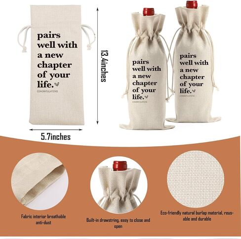 1 Pcs Funny New Chapter Wine Bag New Beginnings Gifts for Women Men Farewell Gifts for Friends Going Away Gifts for Coworkers Women Men Moving Away Gifts for Friends New Teacher Gifts in Kuwait