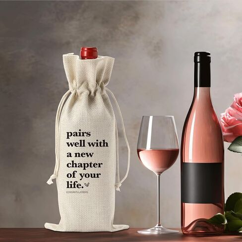 1 Pcs Funny New Chapter Wine Bag New Beginnings Gifts for Women Men Farewell Gifts for Friends Going Away Gifts for Coworkers Women Men Moving Away Gifts for Friends New Teacher Gifts in Kuwait