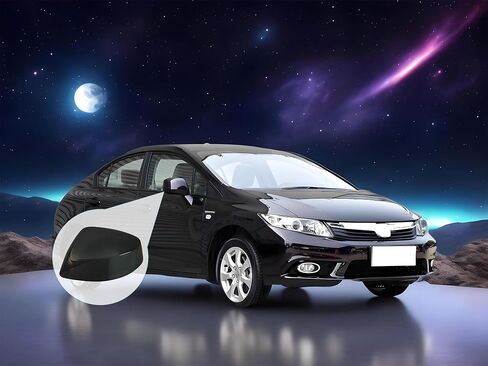 Passenger Right Side Mirror Cover Cap Compatible with Honda Civic 2012-2013 Glossy Black, Not Fit LX models in Saudi Arabia