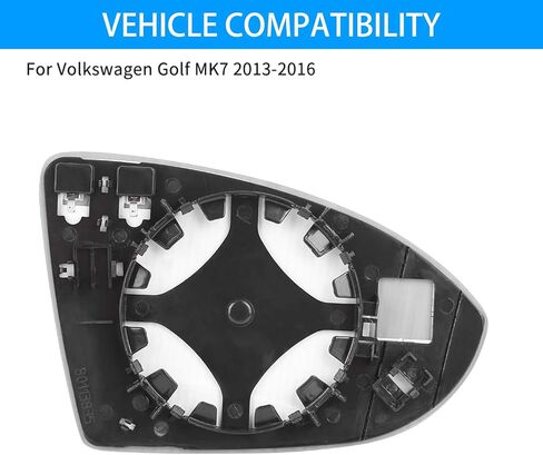 مرآة جانبية من أعلى الحزم على حزمة واحدة متوافقة مع فولكس واجن VW Golf MK7 ، 2015-2021 Golf GTI ، 2015-2019 Golf R Golf Sportwagen ، 2017-2019 Golf Alltrack ، 2019-2021 Jetta ، مرآة ساخنة يمين in Saudi Arabia