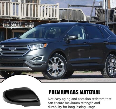 Passenger Side Black Mirror Cover Cap Housing Compatible with Ford Edge 2015-2020 without Side Assistent Hole Model, Direct Replacement in Saudi Arabia