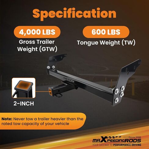 MaxPeedingRods Class 3 Trailer Hitch Receiver ، جهاز استقبال 2 بوصة ، عقبة Tow for Chevrolet Chevy S10 1983-2004 ، GMC S15 1983-1990 Sonoma 1991-2004 ، Isuzu Hombre 1996-2000 in Saudi Arabia