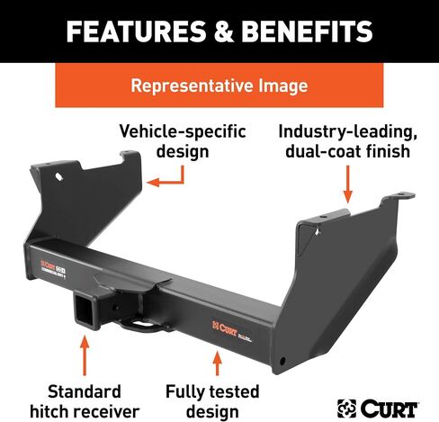 BKDK CURT 15010 Commercial Duty Class 5 Trailer Hitch, 2-1/2-Inch Receiver, Compatible with Select Chevrolet Silverado, GMC Sierra 2500, 3500 HD in Saudi Arabia