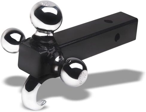 7422444155185 Universal Compatible with 2" x 2" Receiver Tube 3-in-1 Trailer Hitch Loaded Tri-Ball Mount and Hook in Saudi Arabia