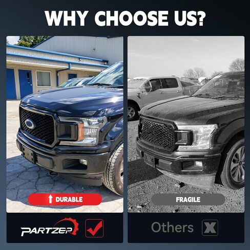 Front Bumper Grille Grill Assembly Compatible with 2018-2020 Ford F150 Shadow Black, Replacement for JL3Z8200SF in Kuwait