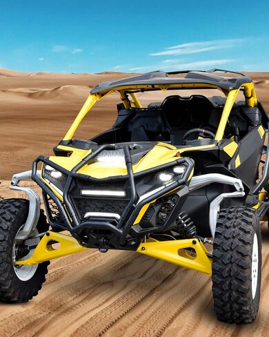 الشبكة الأمامية Sautvs مع أشرطة مصباح LED لـ Can-Am Maverick R & R Max X RS 2024+ ، شواية شبكية مقاومة للماء IP67 مع أضواء مزدوجة عالية السحر in Saudi Arabia