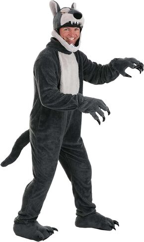Wolf Jawesome Costume for Adults - Jumpsuit, Headpiece, and Foot Covers Set in Saudi Arabia