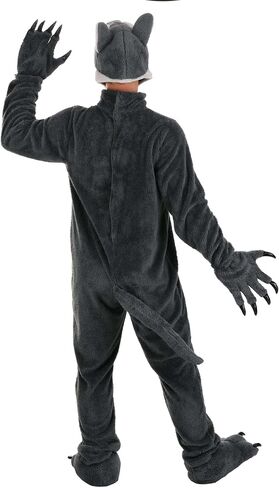 Wolf Jawesome Costume for Adults - Jumpsuit, Headpiece, and Foot Covers Set in Saudi Arabia