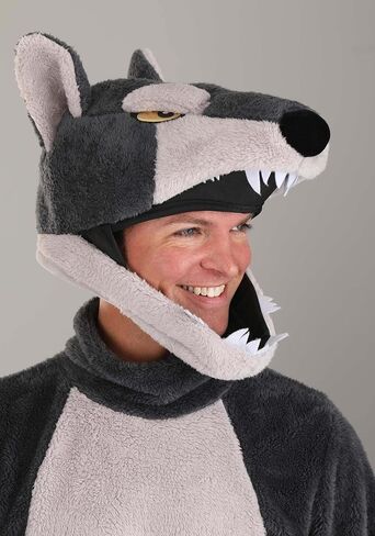 Wolf Jawesome Costume for Adults - Jumpsuit, Headpiece, and Foot Covers Set in Saudi Arabia