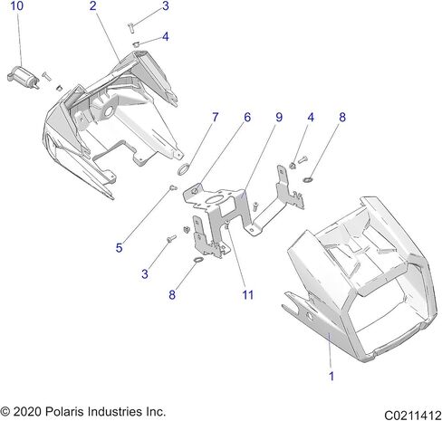 Polaris ATV Headlight Pod, Front, Sagebrush Green Metallic, Genuine OEM Part 5451310-498, Qty 1 in Saudi Arabia