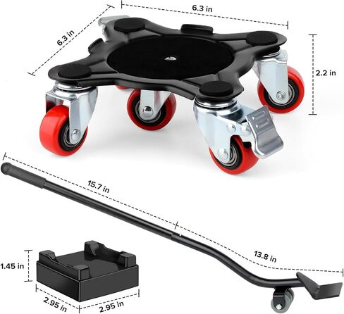 Furniture Dolly with 5 360° Rotation Wheels,Heavy Duty Furniture Movers with 2000lbs Capacity High Stability Furniture Jack Lifter Tool Easy to Moving Appliances,Sofa,Cabinet and Piano. in Saudi Arabia