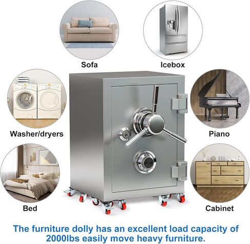 Furniture Dolly with 5 360° Rotation Wheels,Heavy Duty Furniture Movers with 2000lbs Capacity High Stability Furniture Jack Lifter Tool Easy to Moving Appliances,Sofa,Cabinet and Piano. in Saudi Arabia