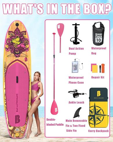 Inflatable Stand Up Paddle Board 11' x 32'' x 6'' Paddleboard with Sup Accessories Backpack, Pump, Adjustable Leash for Adults & Youth of All Skill Levels in Saudi Arabia