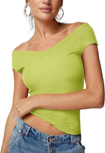 REORIA Womens Sleeveless V Neck Tank Tops Basic Tops Cap Sleeve T Shirt Tee Spring Summer Tops Casual Slim Fit Ribbed Top in Saudi Arabia