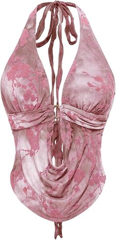 Verdusa Women's Grunge Clothes Western Backless Halter Top Tie Back Summer Going Out Tops in Saudi Arabia