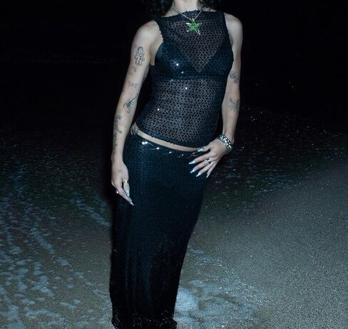 Women Sexy See Through Sequin Crop Tank Top Sleeveless Crewneck Mesh Shirts Tops Sparkly Party Club Going Out Tops in Kuwait