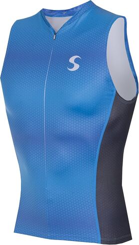 Synergy Men's Race Tri Singlet (Tangerine/Sky, Medium) in Saudi Arabia