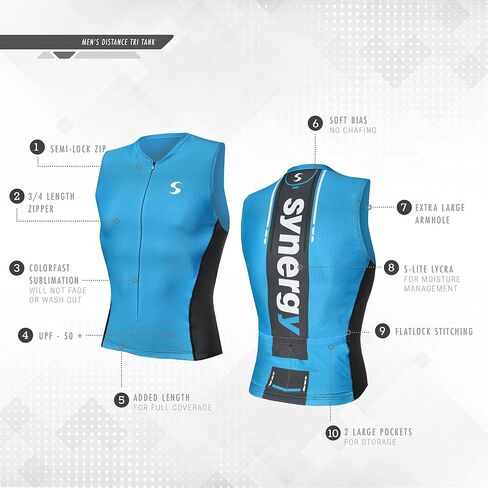 Synergy Men's Race Tri Singlet (Tangerine/Sky, Medium) in Saudi Arabia