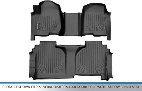 Maxliner Custom Fit Floor Mats 2 صف بطانة صف متوافقة مع 2019-2025 شيفروليه سيلفرادو 1500 in Kuwait