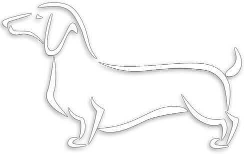 ملصق أبيض فينيل ملصق Dachshund (لا يوجد خلفية نافذة شارات - Weener Weiner Dog Vinyl للسيارات والشاحنات (5 × 8 بوصات) in Saudi Arabia